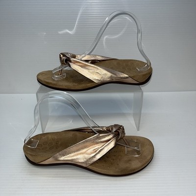 Vionic Pippa Rose Gold Metallic Orthotic Flip Flop Sandals Women s Size 7