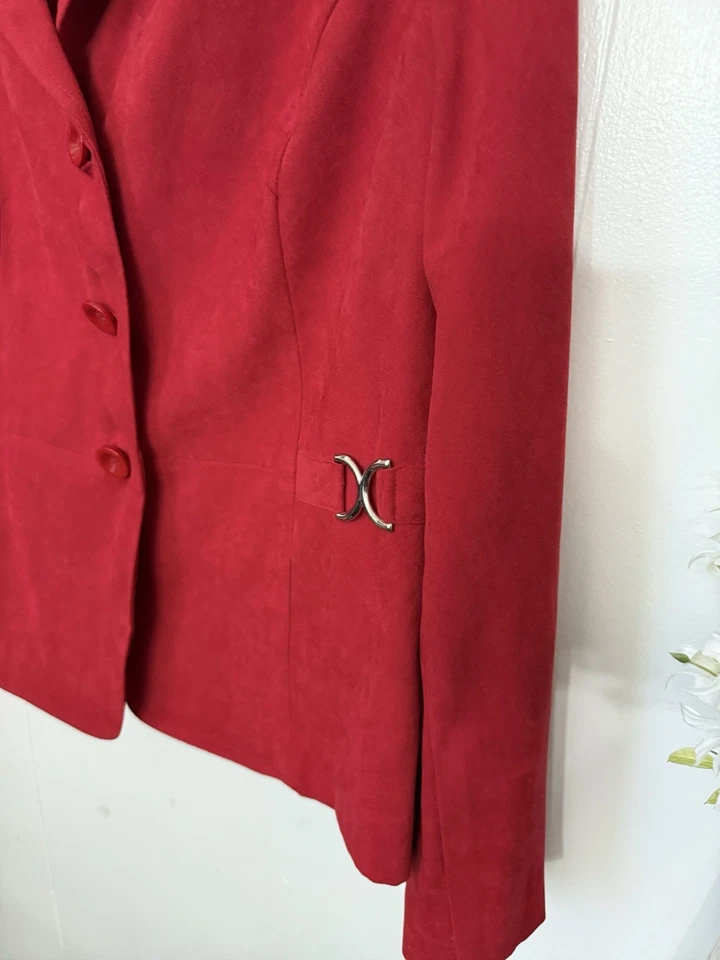 JM 8 красный молескин длинным рукавом блейзер - Изображение 3 из 4