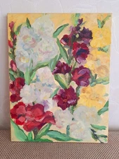 gladiolus original oil painting, bright gladiolus art, gladiolus wall art