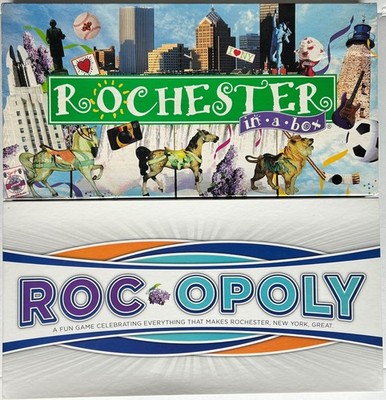 2 board games about Rochester, NY, Roc-opoly & Rochester-in-a-Box FAST Shipping!