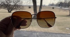 Vtg Gold Tone AVIATOR Style Sunglasses W/Gradient Lenses Japan Y2K READ