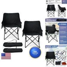 HaSteeL Camping Chair Set - Black - 250lb Capacity