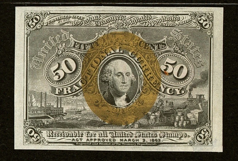 FR# 1317 Fractional 1863 Union Currency 50c, Civil War Second 2nd Issue, PCGS 64 - Image 3 of 4