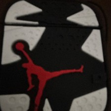Shockproof Silicone AirPods Case Cover Jumpman Basketball Design Black White Red
