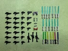 HUGE LEGO Star Wars Minifig Weapons Lot (50+ Pieces) Blasters, Lightsabers, Kama