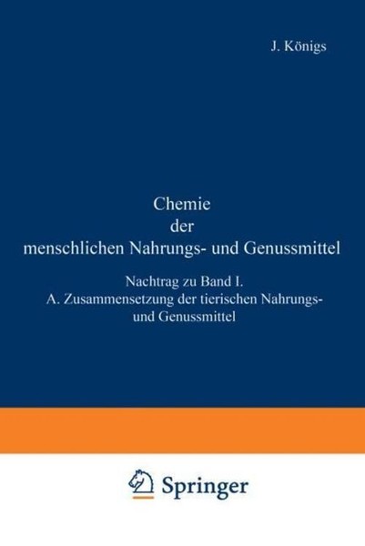 Chemie Der Menschlichen Nahrungs- Und Genussmittel A. Splittgerber-image