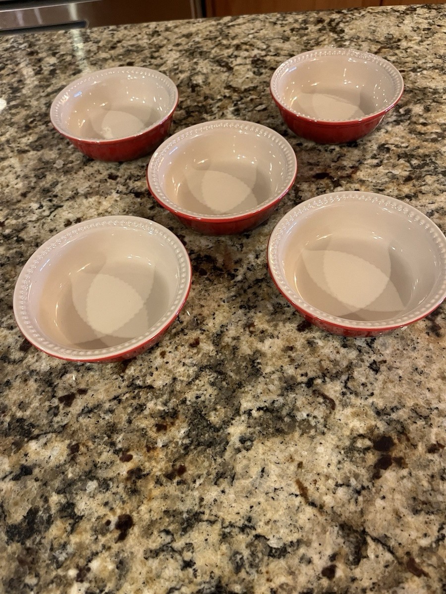 Set of Le Creuset 6-Inch Mini Pie/ Tart Flan Dishes Red