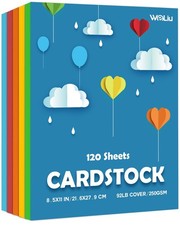 Cardstock 8.5x11 Inch Colored Paper, 5 Colors 120 Sheets Card Stock, Cardstoc...