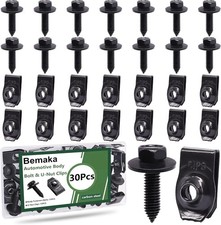 30Pcs Automotive Body Bolt U-Nut Clips Kit for Cars Bumpers