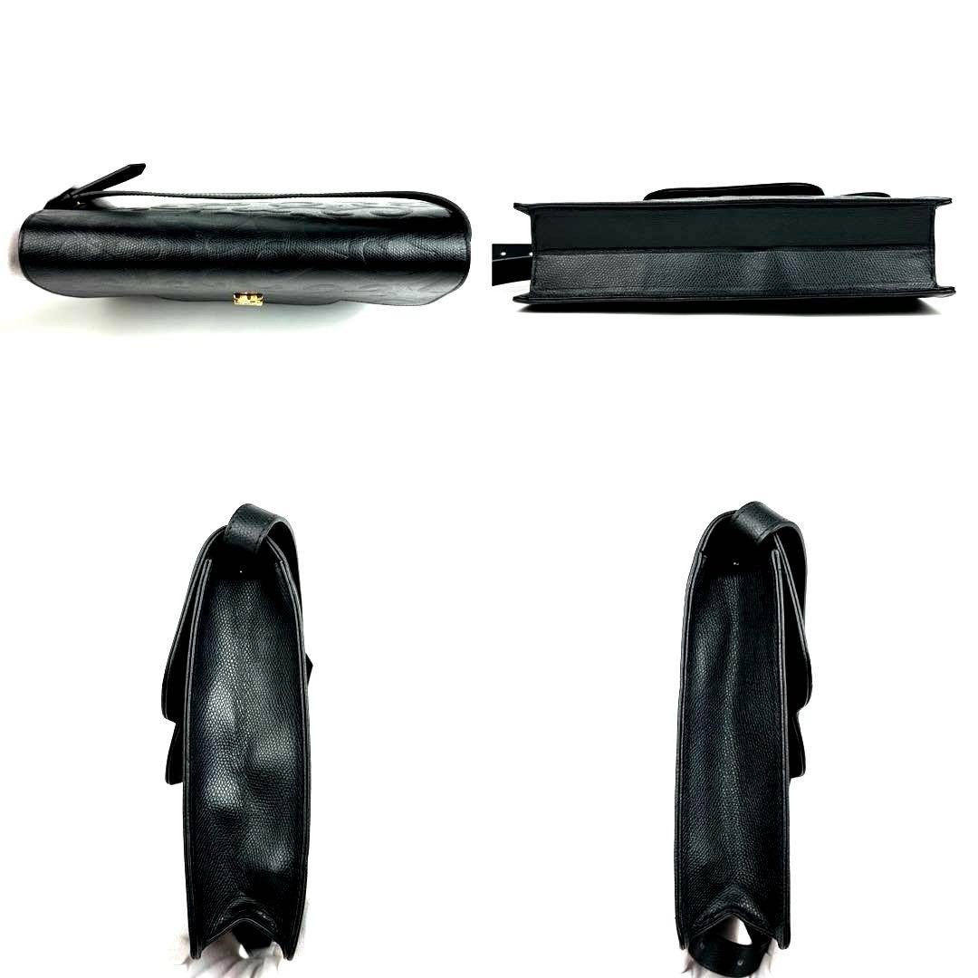 Borsa a tracolla Yves Saint Laurent YSL modello arabesco all over pelle nera