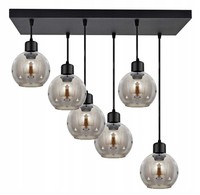Luxolar Led Pendelleuchte 6 Flammig, Deckenlampe Schwarz E27 60W - Deckenleuchte