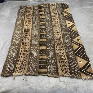 VTG Authentic African Mud Cloth Bogolan Wall Hanging Boho Tribal Geometric 59x37
