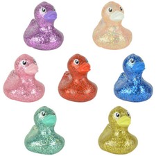2" Inch Vinyl Glitter Rubber Ducks: RED GOLD BLUE PINK PURPLE and MORE  