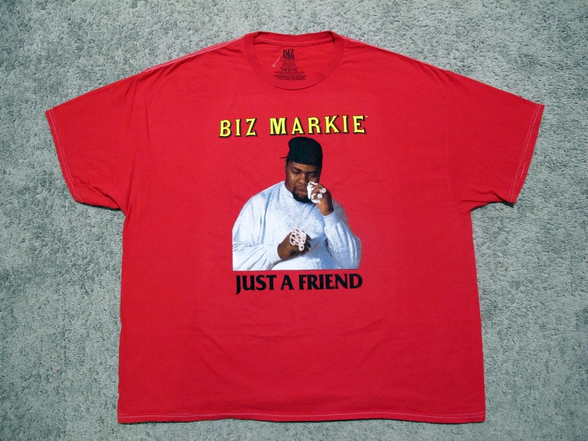 Biz Markie JUST A FRIEND album cover men's red t-shirt sz XXL old