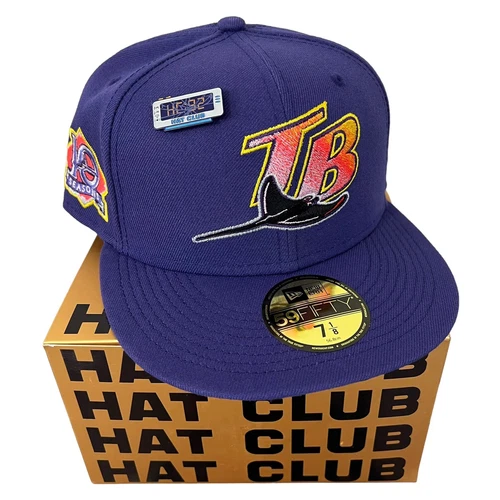 7 1/8 - Hat Club Tampa Bay Devil Rays Daybreakers 10th Purple New Era Fitted🔥