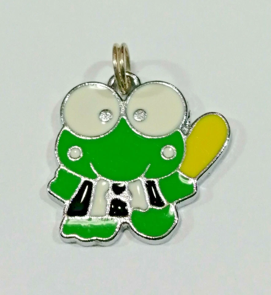 Pendentif bijoux argenté Kéroppi émail - Pendant Necklace 2.0cm - Photo 1/1