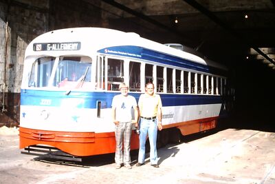 Original 1976 Septa Bicentennial Trolley Car at Luzerne Shop Slide 9017