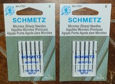 Lot of 2 Schmetz 5pc MICROTEX Sharp Sewing Needles 130/705 H-M 90/14 - 1731