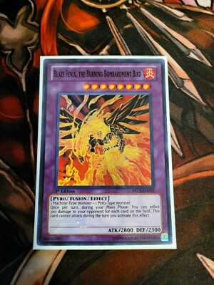 YUGIOH BLAZE FENIX THE BURNING BOMBARDMENT BIRD PRC1-EN012 SUPER 1ST ED NM