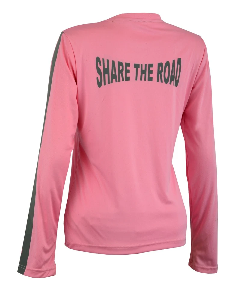 Ladies Visible Dri Fit Polyester Shirt for Motorcycle Riding, Running, Cycling - Image 3 of 4