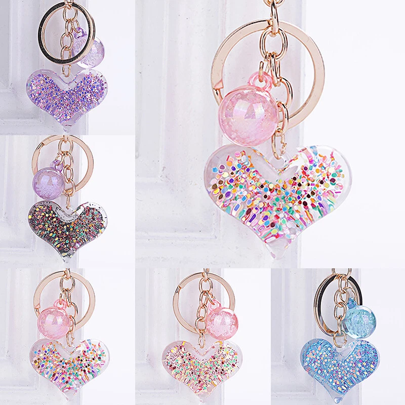 Pink heart key ring