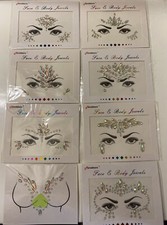 8 PCS Face Gems Stickers Rhinestones Crystals Rainbow Mermaid Face Jewels Sealed
