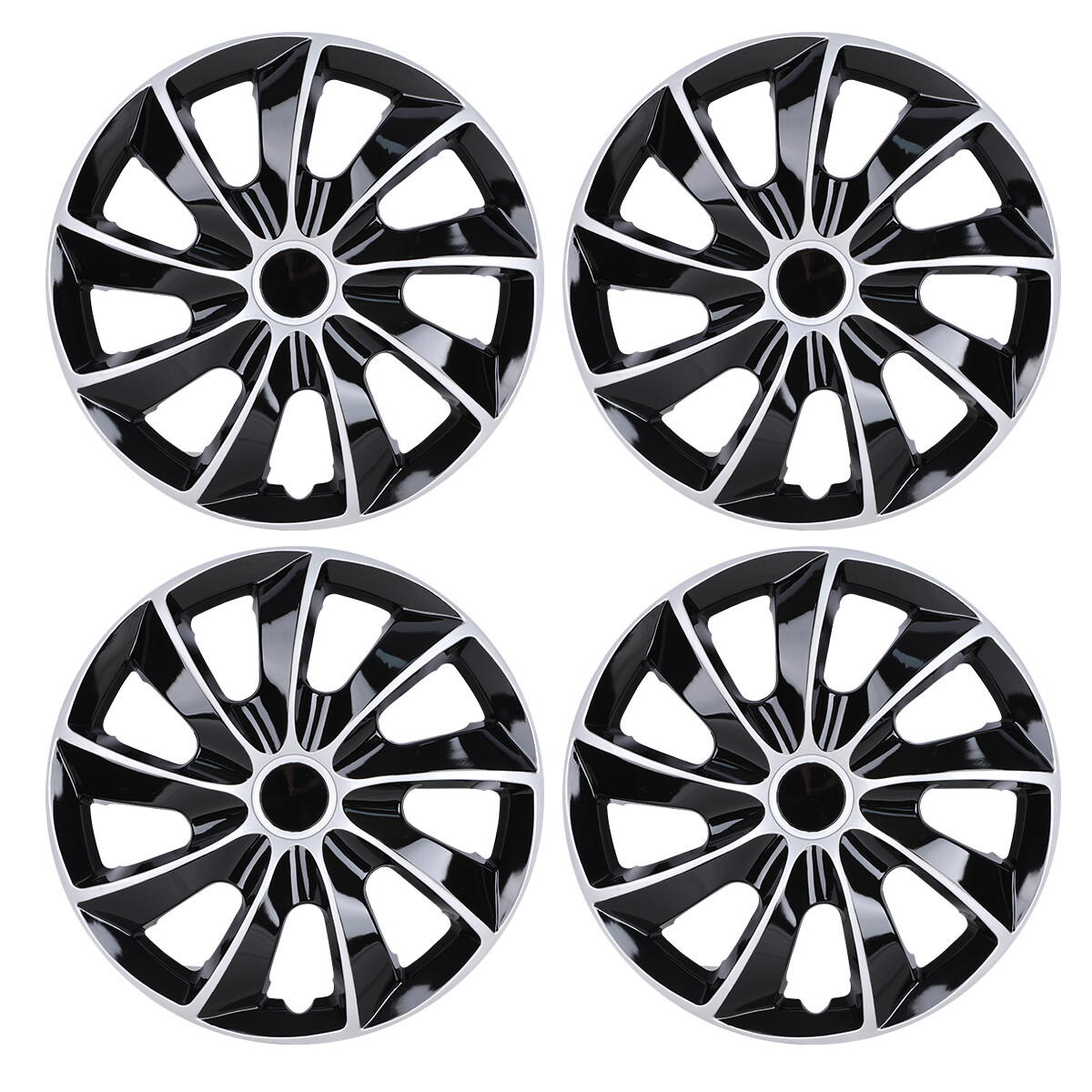 13-Inch Black & Silver Snap-On Wheel Covers for R13 Steel Rims