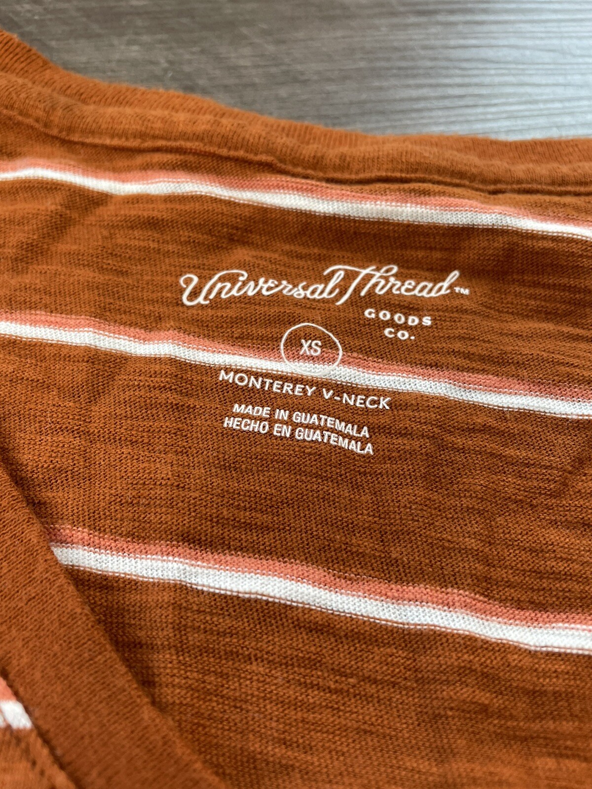 Universal Thread Rust Striped Monterey V-Neck T-S… - image 5