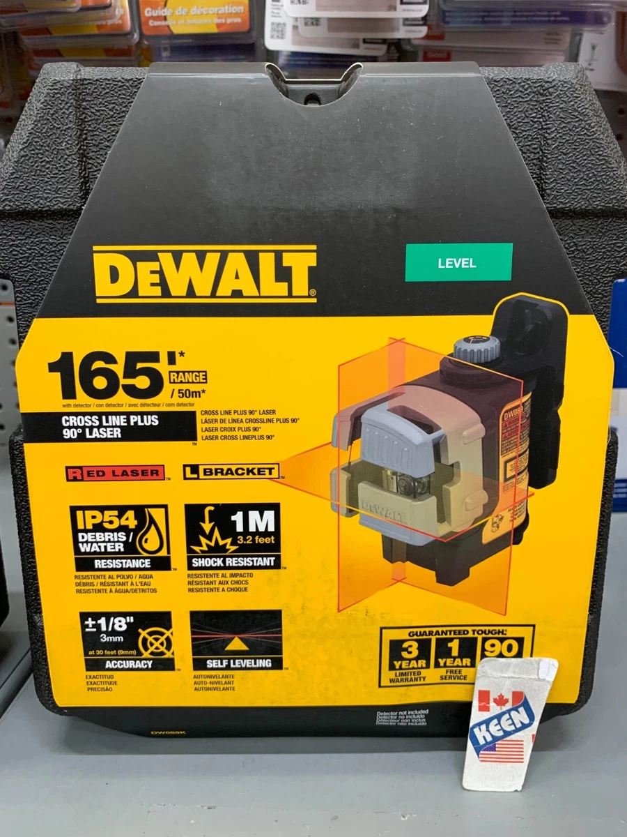 DEWALT CANADA 50 ft.& 165 ft Red Self-Leveling 3-Beam Cross Line Laser  Level