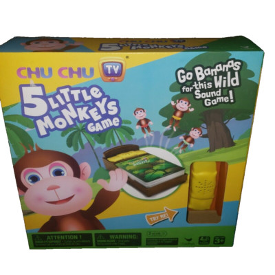 Spinmaster Chu Chu TV 5 Little Monkeys Game 3+ Jumping On The Bed NEW
