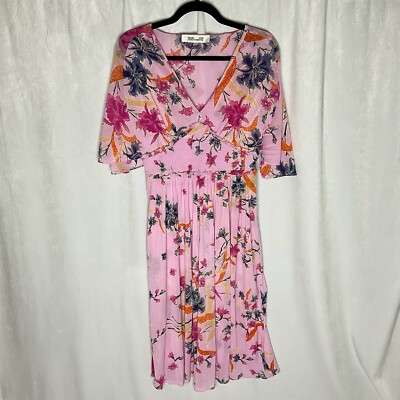 Diane Von Furstenberg Nala Floral Flutter Sleeve Midi Dress Size