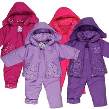 Kinder Baby Kleinkind Winteranzug mit Kaputze warm  Mädchen 2tlg Pink Lila Rosa