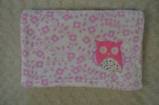 Snugly Baby Pink Owl Baby Blanket White Floral Purple Flower Vine Print Lovey