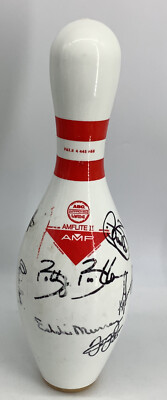 Baseball hall of fame signed bowling pin. mookie betts Eddie Murray Ozzie Smith