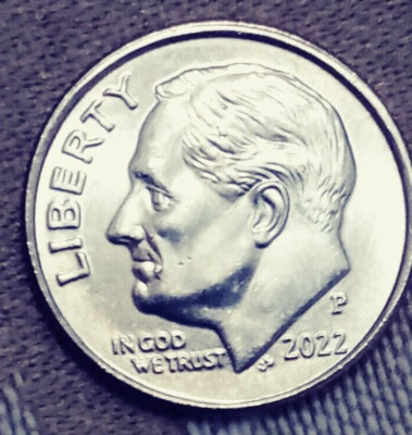2022-P Roosevelt Dime , circulated, double die errors, Planchet errors.
