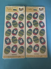 Vintage Hallmark Stickeroni Easter Eggs Cute Bunnies 2 New Packs 2 Sheets