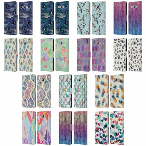 MICKLYN LE FEUVRE PATTERNS LEATHER BOOK WALLET CASE COVER FOR SAMSUNG PHONES 3 - Picture 1 of 20