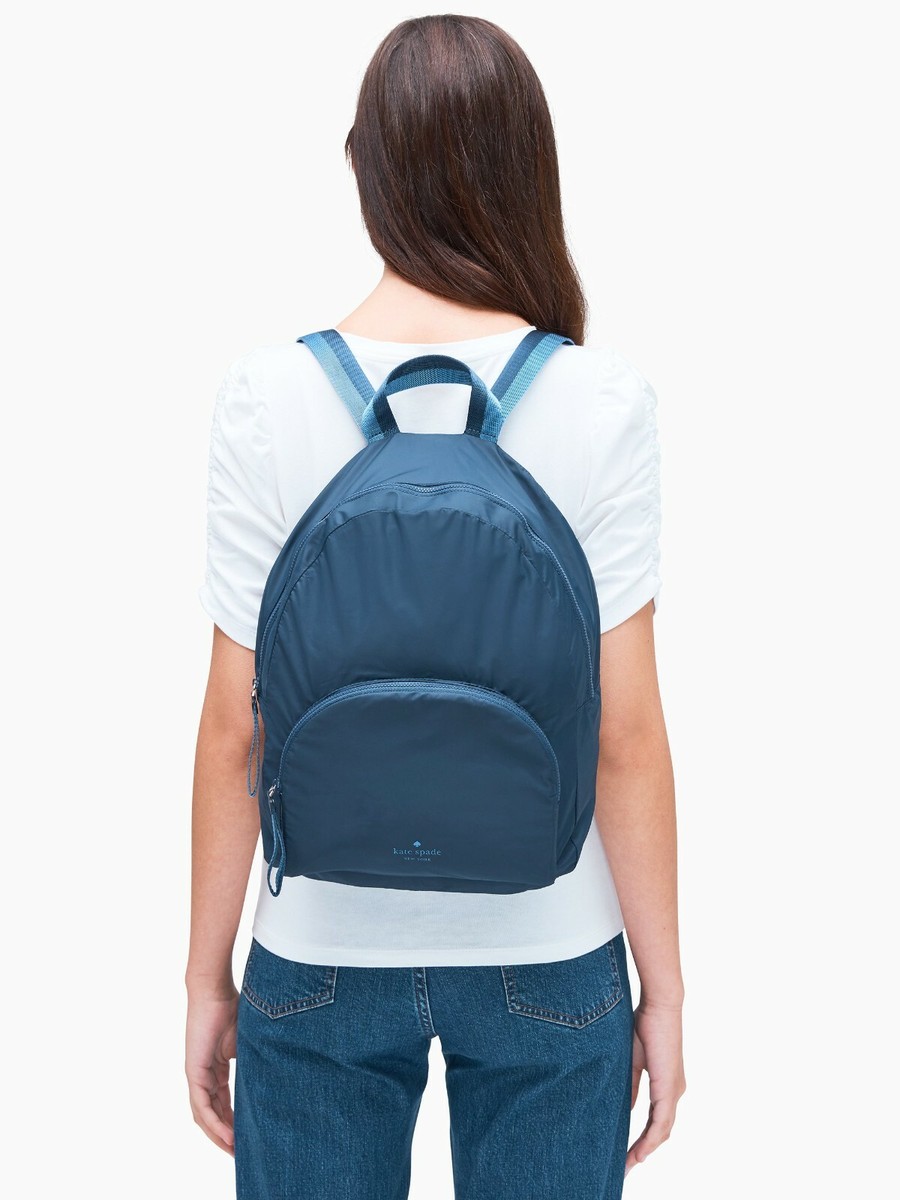 Kate Spade Arya Medium Nylon Nightcap Blue Packable‎ Backpack BookBag Bag Kate Spade Arya Medium Nylon Nightcap Blue Packable Backpack  main image 4