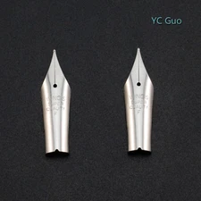 2 Fine Nibs For Wing Sung 659 & WS 698 Little Soft Nib Fountain Pen Silver Color