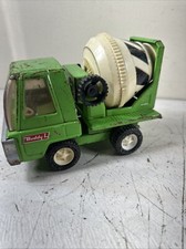 Vintage Buddy L Toy Green Cement Mixer Tilting Pressed Metal Truck Made in Japan