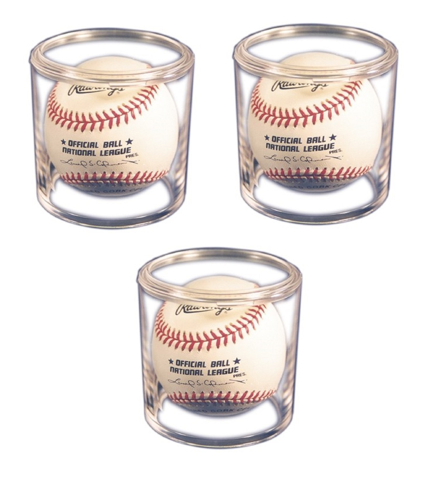 (3-Pack) Pro-Mold Round Tube Baseball Autograph and Souvenir UV Display Case