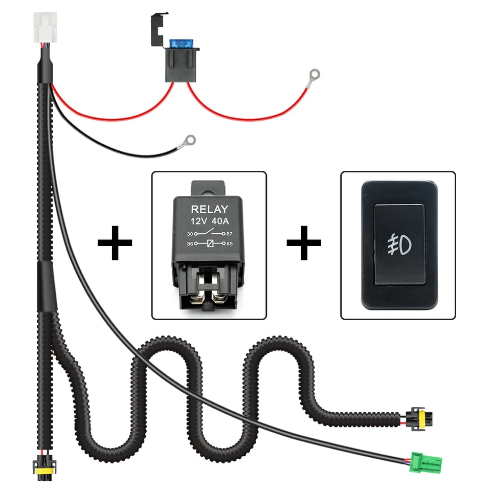 H8 H11 Fog Light Wiring Harness Switch Relay Kit for 1987-2004 Nissan Pathfinder - Image 3 of 4
