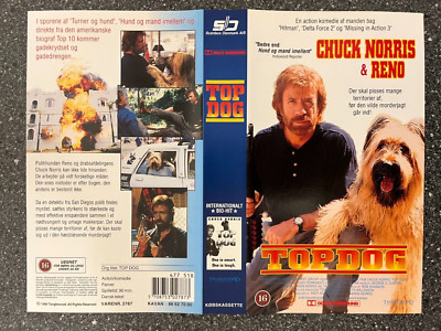 Vintage Top Dog Chuck Norris Reno VHS Cover Only Danish Edition - No Tape