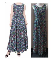 NY Collection Dress Size L New W/Tags Maxi Sleeveless Geo Hippe Peasant Print