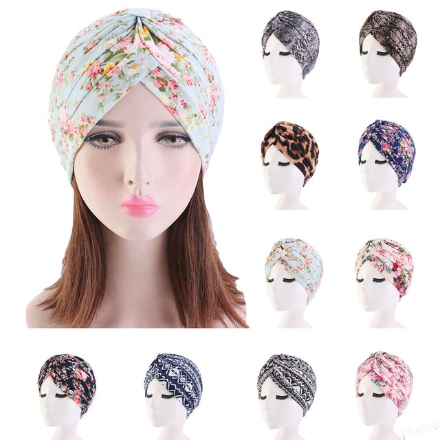 Women Head Cover Turban Hat India Style Elastic Wrap Hair Loss Chemo