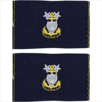 GENUINE U.S. COAST GUARD EMBROIDERED COLLAR DEVICE: E9 CPO: MASTER - RIPSTOP FAB