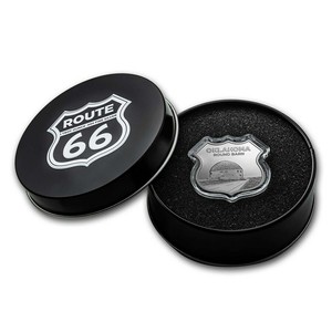 1 Oz Iconic Silver Round Route 66 Oklahoma Round Barn W Gift Box