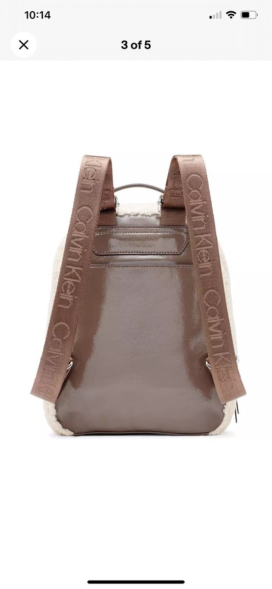 CALVIN KLEIN Estelle Patent Sherpa Backpack NWT Calvin Klein | Bags | Nwt Calvin Klein Estelle Sherpa Mini  main image 4