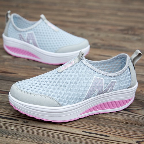 Freizeit Damen Mesh Atmungsaktiv Halbschuhe Plateau Slipper Schuhe Absatz Faule Schuhe - Bild 5 von 52