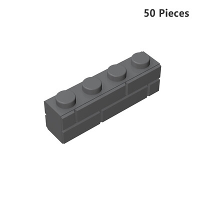 15533 Brick Special 1 x 4 with Masonry Brick Profile Dark Gray 50 Pieces & Parts
